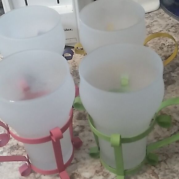 Set of Four Frosted Soda Glasses - Picture 1 of 10